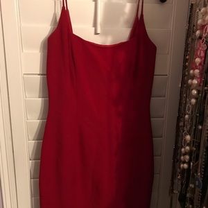 Sexy red mini dress.